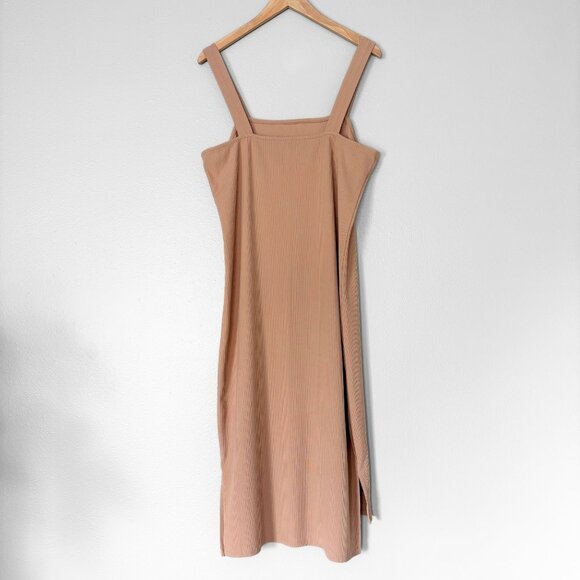 The Drop Amelia Square Neck Bodycon Midi Tank Dress Tan Womens XL Quiet Luxury - Picture 4 of 16